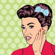 cute retro woman in comics style N23