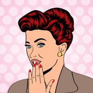 cute retro woman in comics style N24