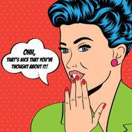 cute retro woman in comics style N25