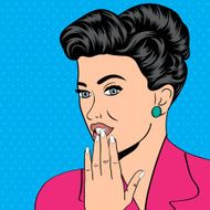 cute retro woman in comics style N26