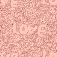 Vector seamless love texture with abstract flowers N4