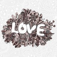 Vector seamless love texture with abstract flowers N5