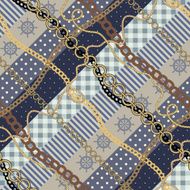 Diagonal patchwork in nautical style