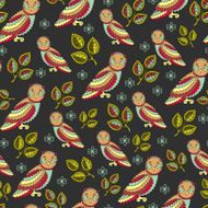 Dark Owl Endless Seamless Pattern