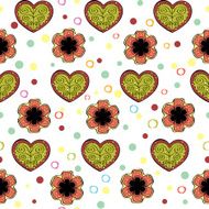 Heart And Flowers Endless Seamless Pattern