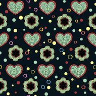 Heart And Flowers Endless Seamless Pattern N2