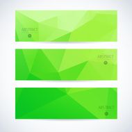 Abstract mosaic green banners set N2