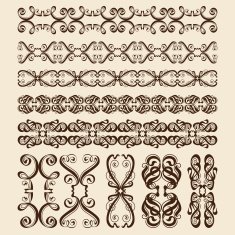 Set of perfect calligraphic vector brush N2