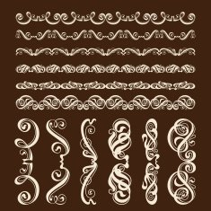 Set of perfect calligraphic vector brush N3