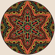 Ethnic Bright Round Ornament