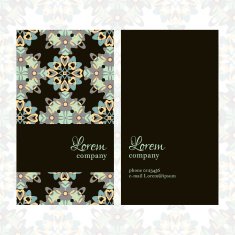 Business Card with geometric floral pattern N33
