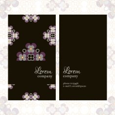 Business Card with geometric floral pattern N34