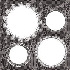 Set of round lacy doilies N3