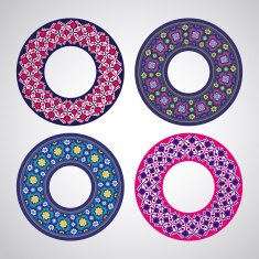 Ukrainian embroidered round motifs