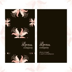 Business Card with geometric floral pattern N36