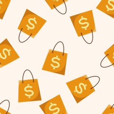 shopping bag cartoon seamless pattern background N2
