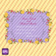 Wedding invitation with flowers for your design Vector N2