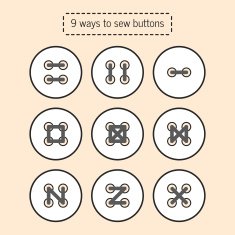 The ways for to sew buttons tutorial scheme training sewing N2
