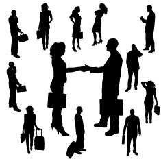 Vector silhouette of business people N6