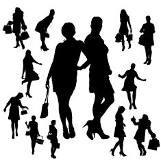 Vector silhouette of a woman N525