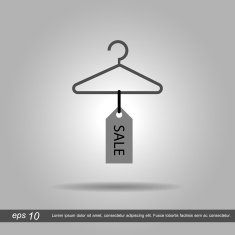 coat hanger and sale tag vector illustration eps10