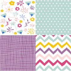 Seamless floral background set N2