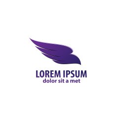 vector 3d abstract wing flying logo for company N4