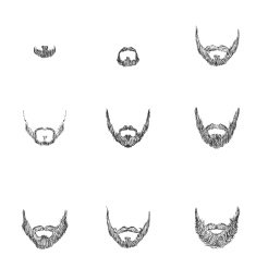 Vector Set of Sketch Beards N2