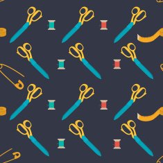 seamless pattern set of tools for sewing