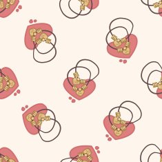couple necklace cartoon seamless pattern background