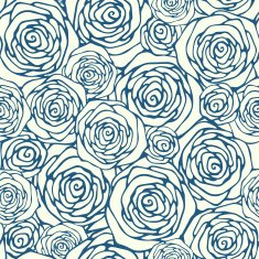 Seamless pattern with outline roses N5