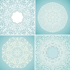 Set of 4 round lace backgrounds N2