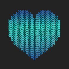 Seamless pattern with knitted heart N3