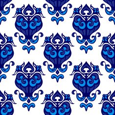 Damask flower flourish pattern