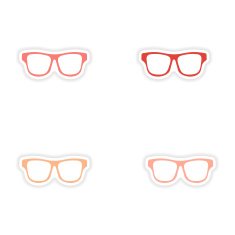 assembly realistic sticker design on paper sunglasses N3
