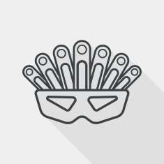 party mask flat icon with long shadow line N2