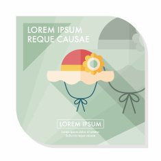 Women hat flat icon with long shadow eps10 N16