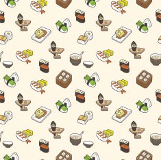 sushi seamless pattern
