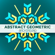 blue yellow green abstract geometric mandala background