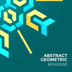 blue yellow green abstract geometric background