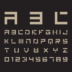 alphabetic fonts and numbers N16
