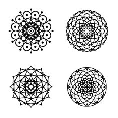 Ornament round set with mandala N4