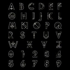 alphabetic fonts and numbers N18