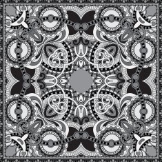 grey ornamental floral paisley bandanna N10