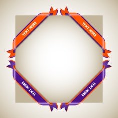Dual Orange and Purple Corner Ribbons
