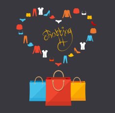 Vector shoppinng concept card