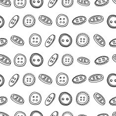 Seamless horizontal monochrome pattern with a of buttons