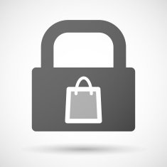 Lock icon with a shopping bag