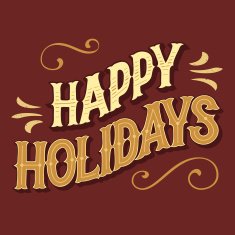 Happy holidays hand-lettered headline