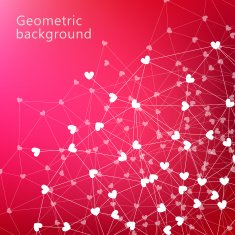 Valentine's day geometrical background Vector illustration